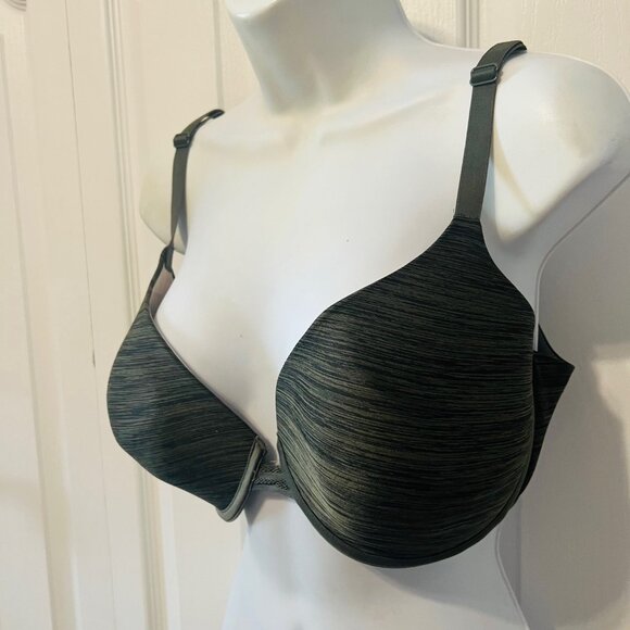 Victoria's Secret Uplift Semi/Demi Army Green/Black Mesh Size 38 DD Bra-Ajustabl - Picture 2 of 15